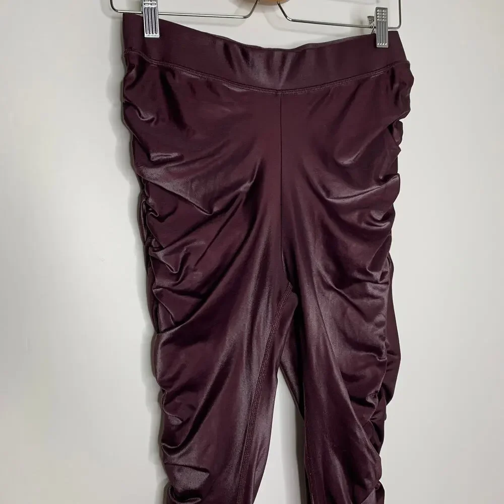 Alo yoga High-Waist Cinched Legging Oxblood Shine Purple Womens Large